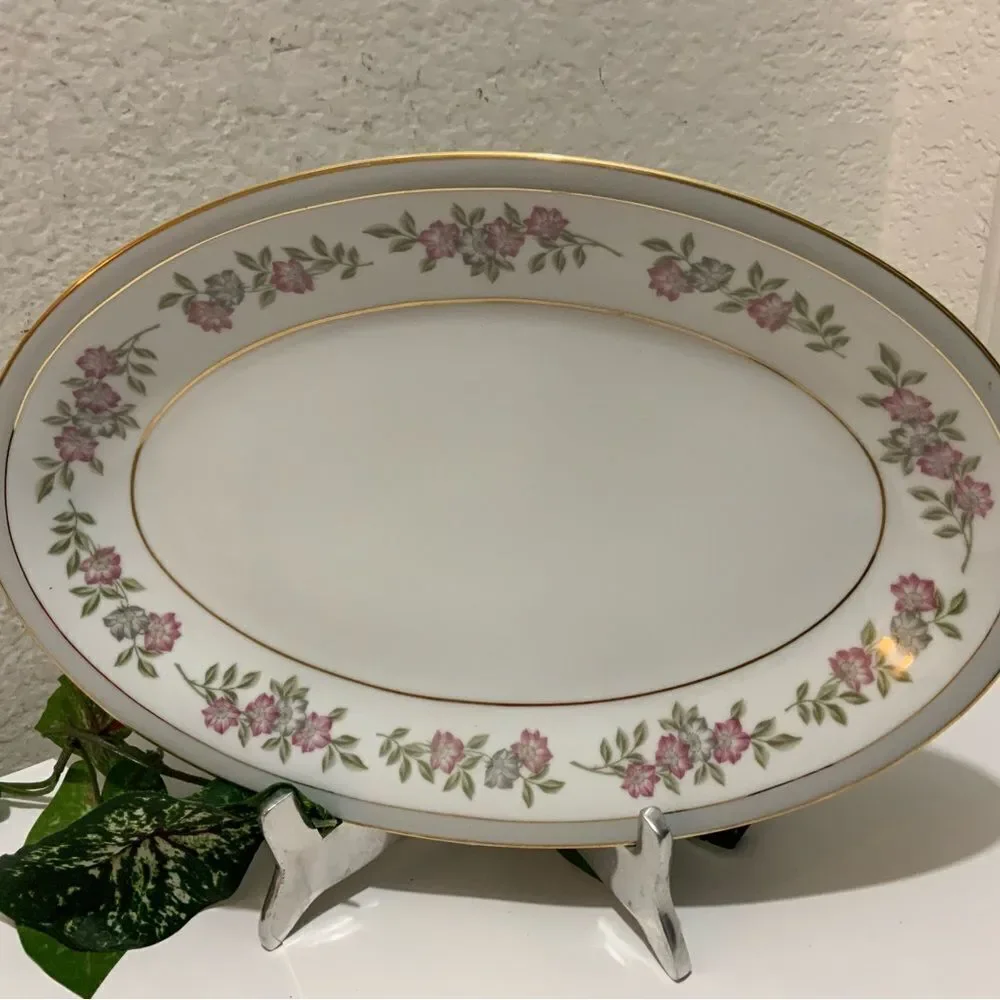 Vintage Noritake 5433 oval Porcelain Serving Platter 13.75